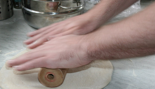 Rolling out your pizza dough