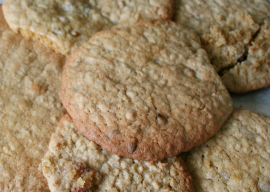 Oaty chipped cookies