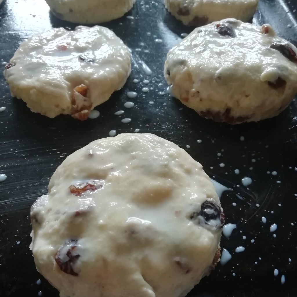Scones ready to go into the oven